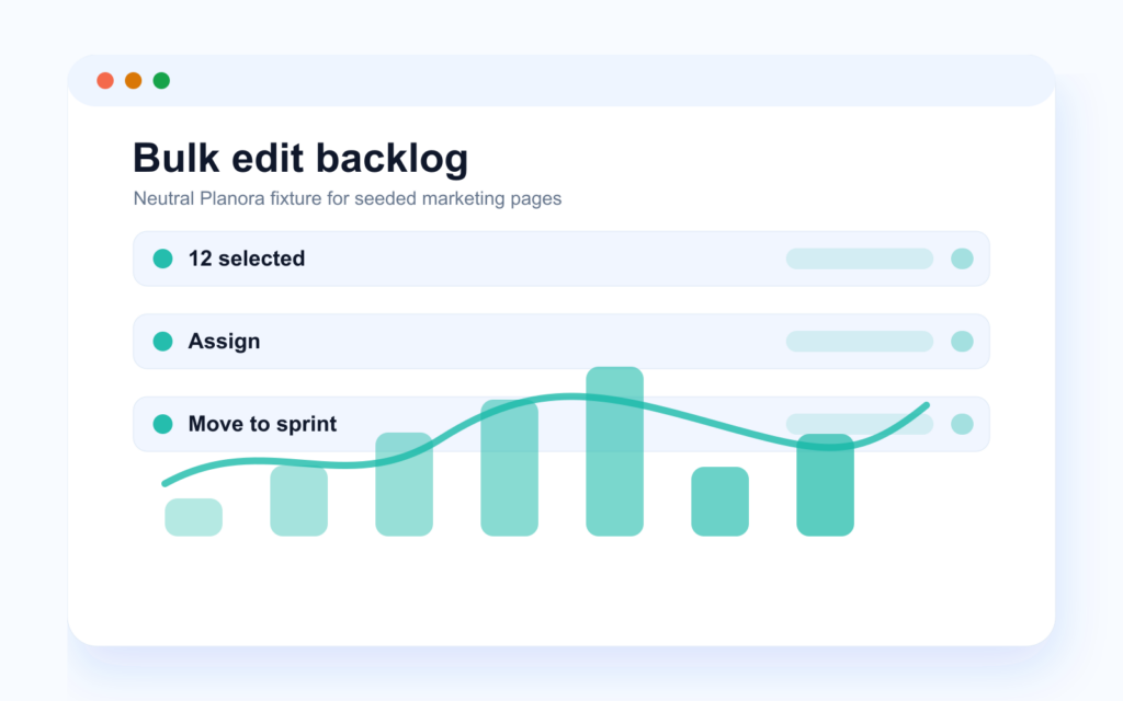 Neutral backlog bulk action bar with multiple selected issues