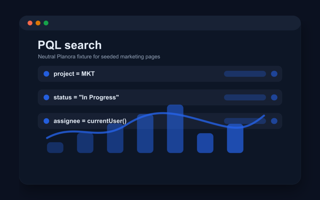 Neutral PQL search preview with a Planora query typed in
