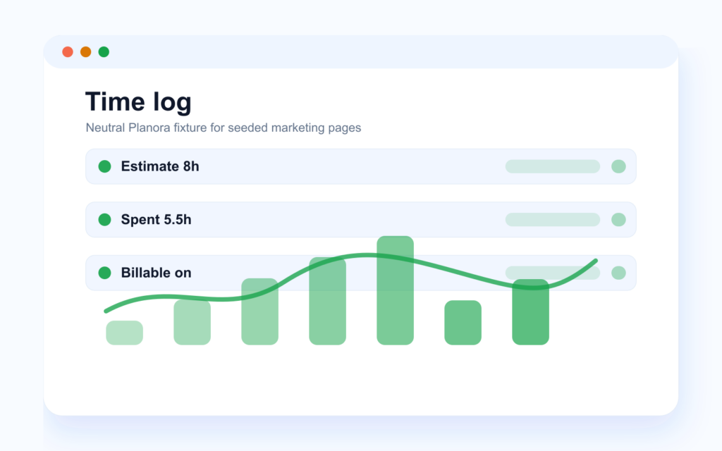 Neutral issue time-log panel with estimate, spent time and billable flag